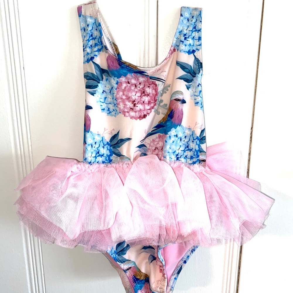 Girls Tutu Floral Swimsuit